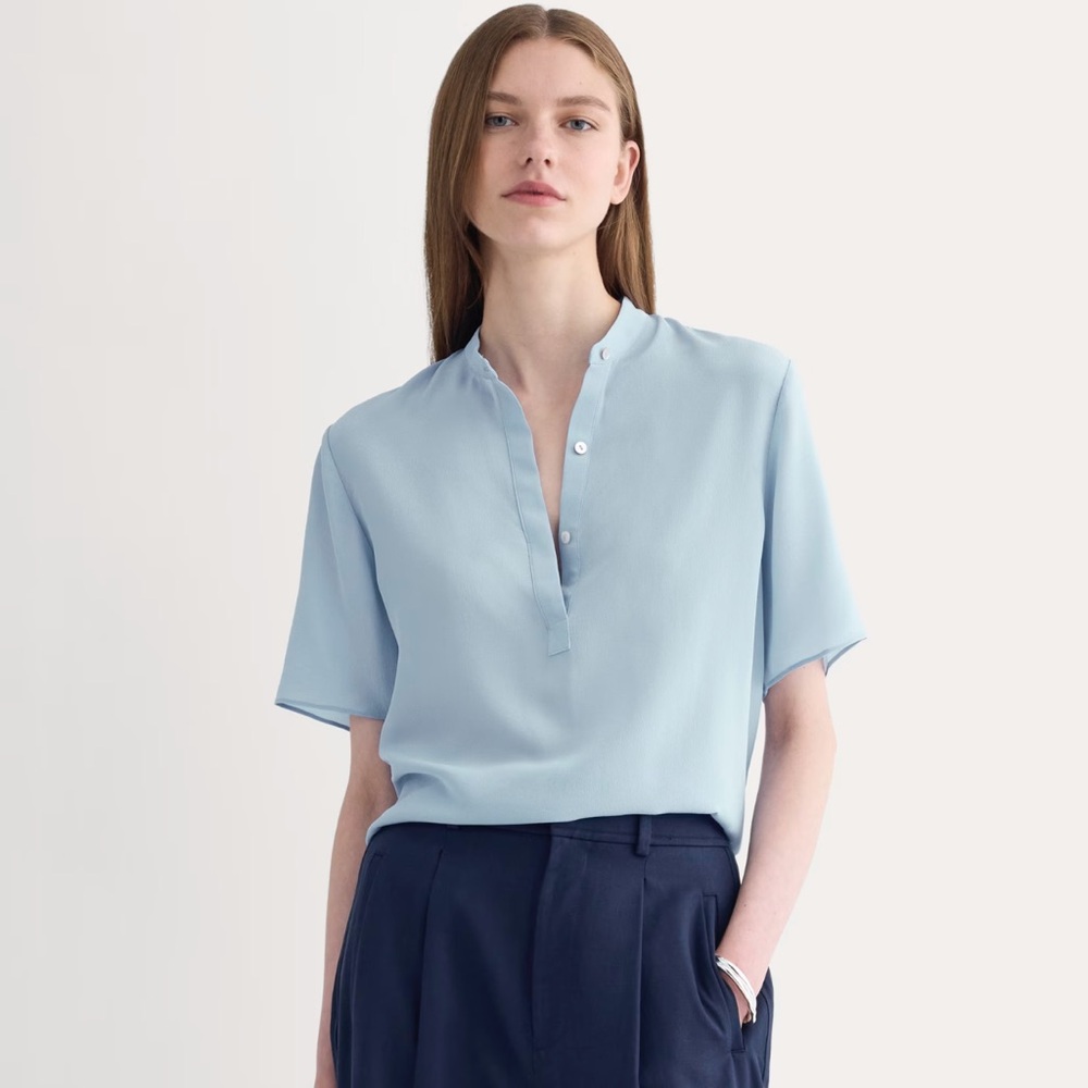 NWT Everlane Popover Top in Washable Silk